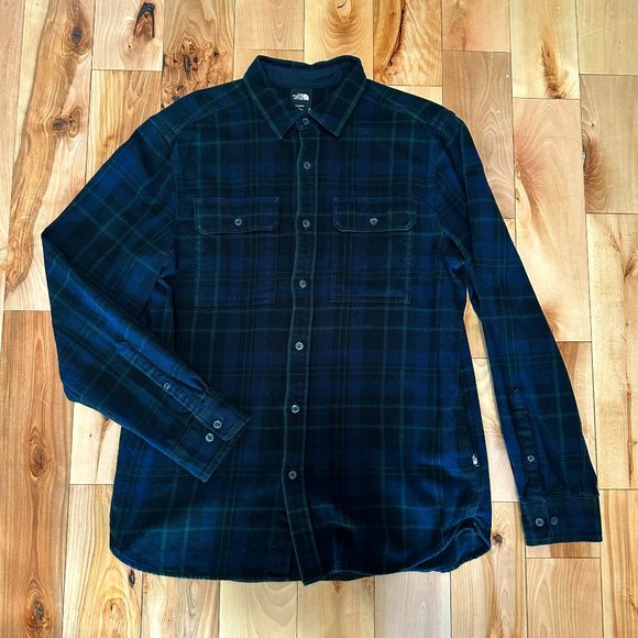 North Face Flannel Shirt Men - Navy - M/L - Picture 1 of 2